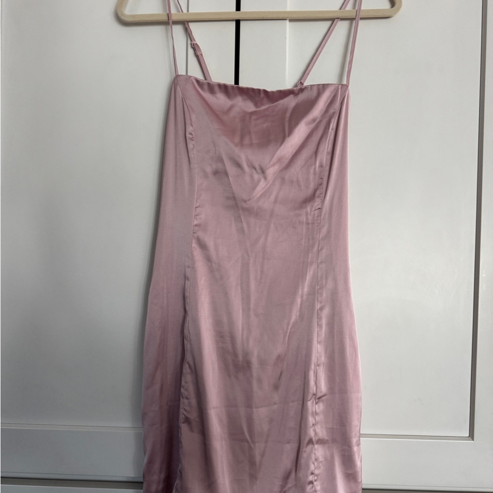 Elegant Pink Satin Slip Dress